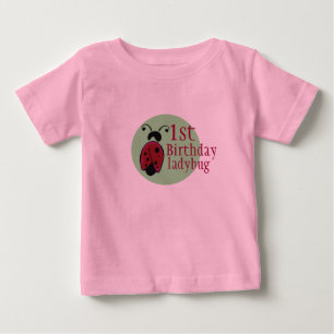 Camiseta De Bebé 1r cumpleaños de la mariquita