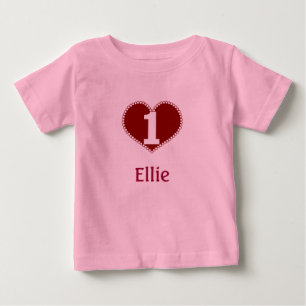 Camiseta De Bebé 1r cumpleaños de la tarjeta del día de San