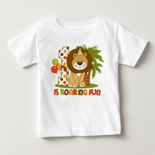 Camiseta De Bebé 1r cumpleaños del león lindo (Anverso)