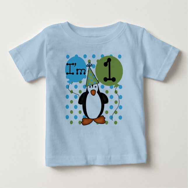 Camiseta De Bebé 1r cumpleaños del pingüino (Anverso)