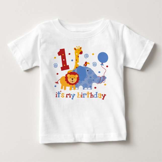 Camiseta De Bebé 1r cumpleaños del safari (Anverso)