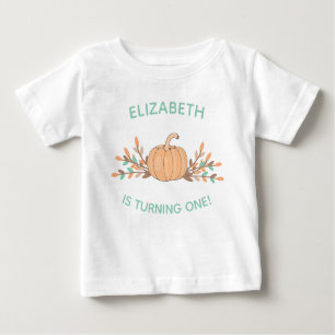 Camiseta De Bebé 1r Cumpleaños poca calabaza en pasteles