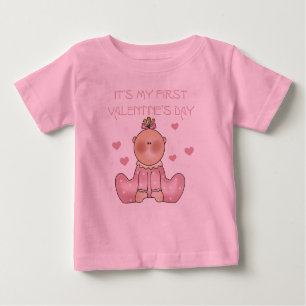 Camiseta De Bebé 1r el día de San Valentín de la niña