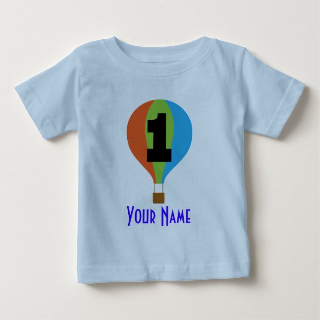 Camiseta De Bebé 1r Globo del aire caliente del cumpleaños (Anverso)