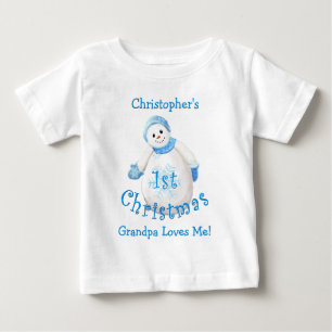 Camiseta De Bebé 1r muñeco de nieve del navidad del nieto del