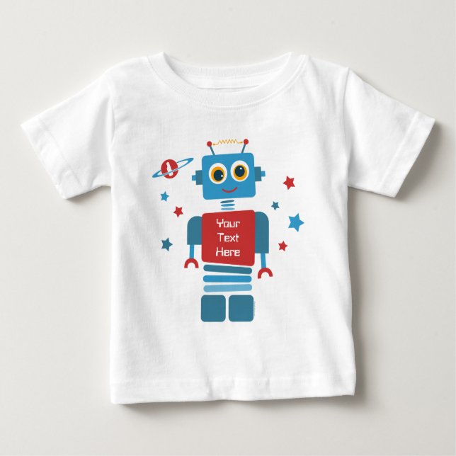 Camiseta De Bebé 1r paladio del cumpleaños del robot (Anverso)
