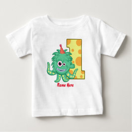 Camiseta De Bebé 1r personalizado del cumpleaños del monstruo