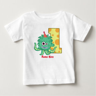 Camiseta De Bebé 1r personalizado del cumpleaños del monstruo