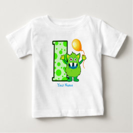Camiseta De Bebé 1r Personalizado del monstruo del cumpleaños