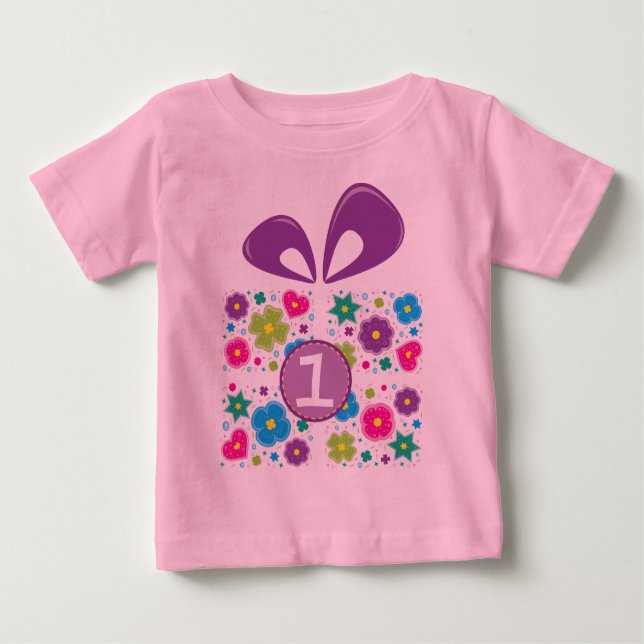 Camiseta De Bebé 1r Regalo de cumpleaños (Anverso)
