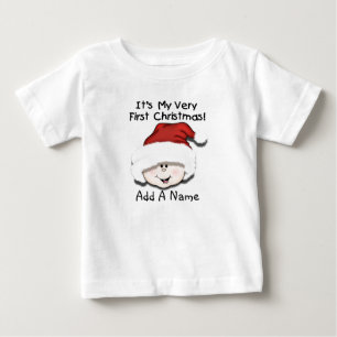 Camiseta De Bebé 1ra camiseta personalizada del navidad del bebé
