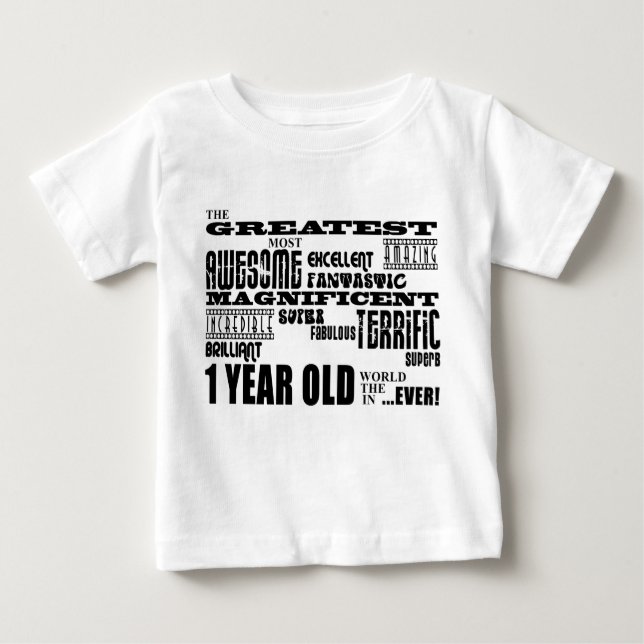 Camiseta De Bebé 1ros cumpleaños modernos frescos: El de 1 año más (Anverso)