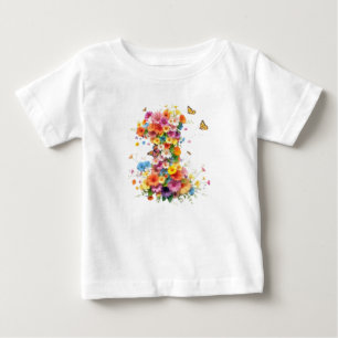 Camiseta De Bebé 1st Birthday Floral Boho Baby Shirt - Modern Kids