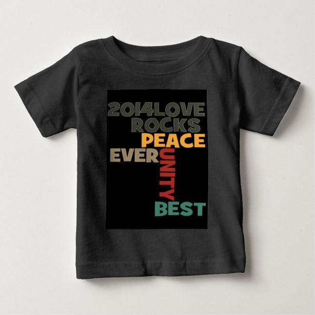 Camiseta De Bebé 2014 Love Rocks Peace Art Print (Anverso)