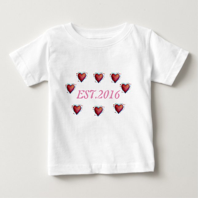 Camiseta De Bebé 2016 Toddler Tee Establecido , Primer Aniversario (Anverso)