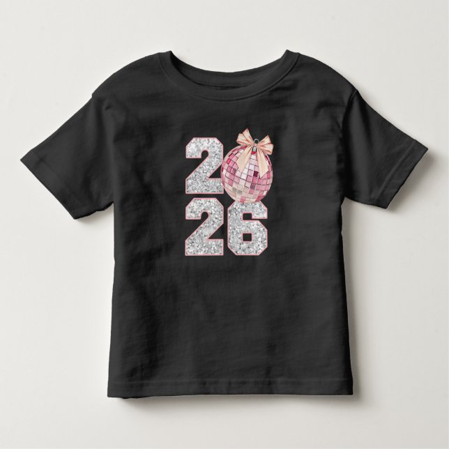 Camiseta De Bebé 2026, new years kids shirt, holiday pink (Anverso)