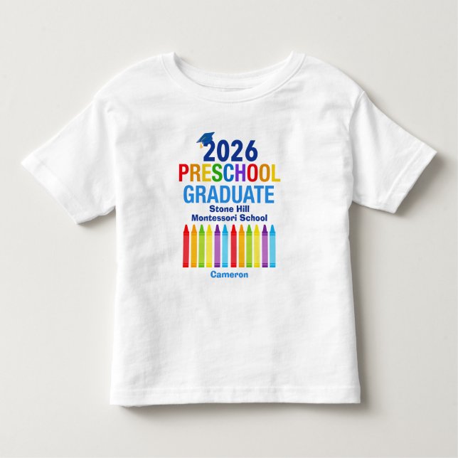 Camiseta De Bebé 2026 Preschool Graduate Cute Customizable (Anverso)