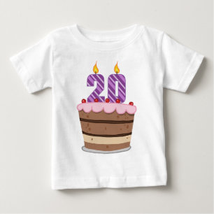 Camiseta De Bebé 20 años en el pastel de cumpleaños