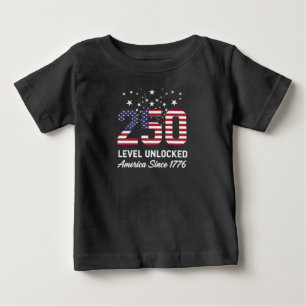 Camiseta De Bebé 250 Años Nivel Desbloqueado América 1776 Patriótic