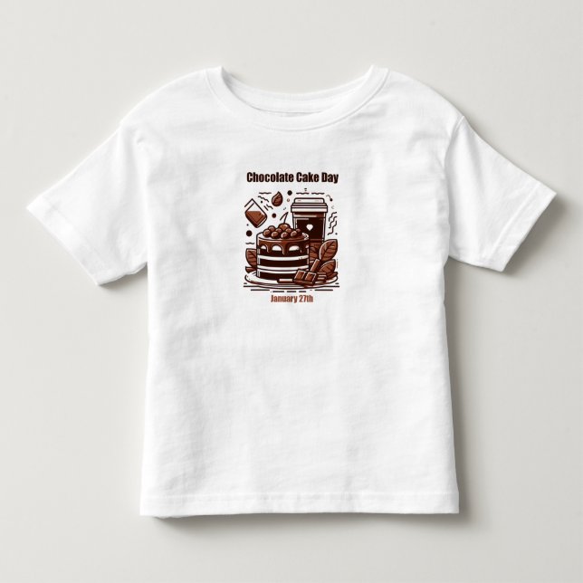 Camiseta De Bebé 27 de enero - Día del pastel de chocolate (Anverso)