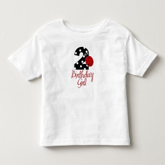 Camiseta De Bebé 2.ª Chica de cumpleaños - Ladybug - 2 Lady Bug (Anverso)