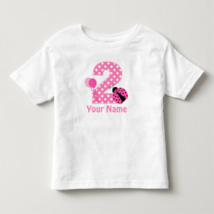 Camiseta De Bebé 2.ª Chica de cumpleaños Ladybug Personalizado T Sh