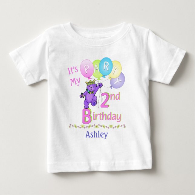 Camiseta De Bebé 2.ª Fiesta Chica Princesa Oso (Anverso)