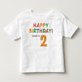 Camiseta De Bebé 2.º alfabeto colorido de cumpleaños con nombre