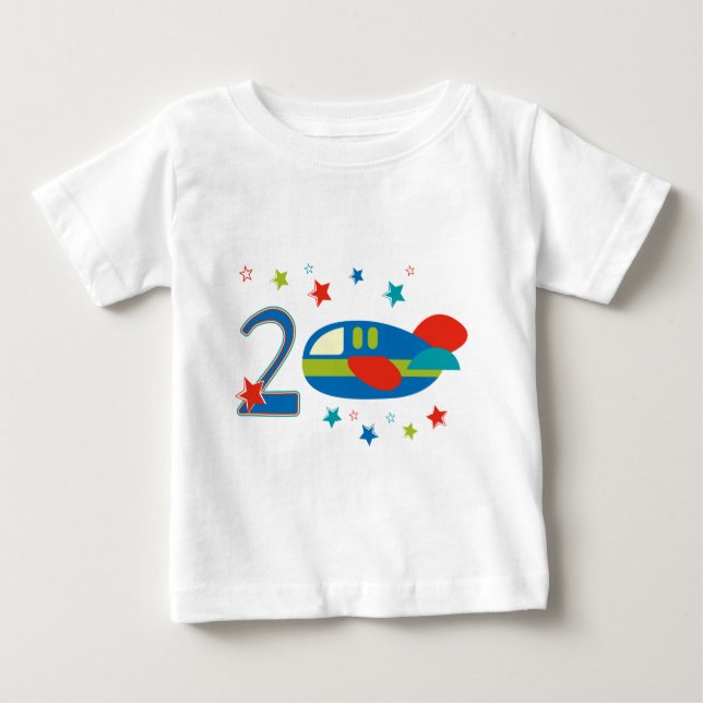 Camiseta De Bebé 2.º avión de cumpleaños (Anverso)