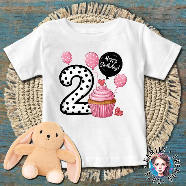 Camiseta De Bebé 2.º Chica de Pastel de Cumpleaños (Subido por el creador)