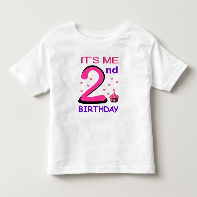 Camiseta De Bebé 2.º cumpleaños Baby Tshirt lindo rosa (Anverso)