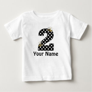 Camiseta De Bebé 2.º cumpleaños de Chicas de abejas personalizadas