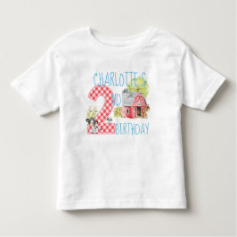 Camiseta De Bebé 2.º cumpleaños de la granja Barnyard Animal