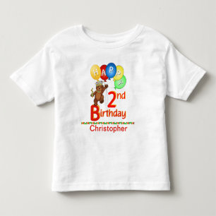 Camiseta De Bebé 2.º cumpleaños Regal Teddy Beary Nombre personaliz