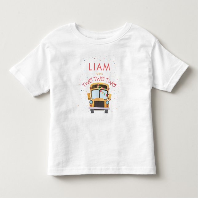 Camiseta De Bebé 2.º Fiesta de Autobús Escolar de Cumpleaños (Anverso)