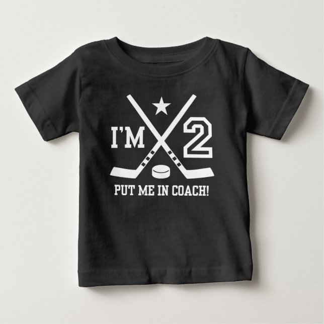 Camiseta De Bebé 2.º hockey por cumpleaños (Anverso)