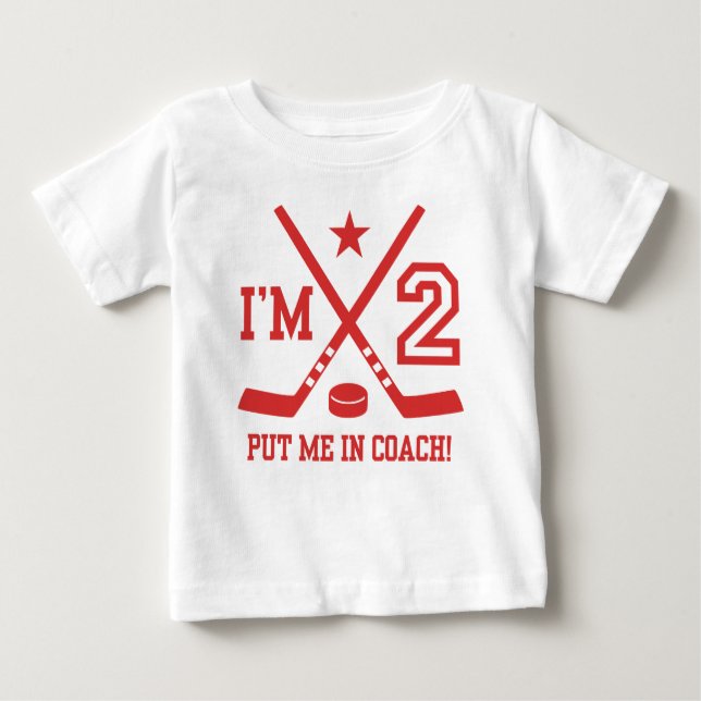 Camiseta De Bebé 2.º hockey por cumpleaños (Anverso)