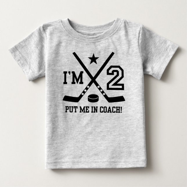 Camiseta De Bebé 2.º hockey por cumpleaños (Anverso)
