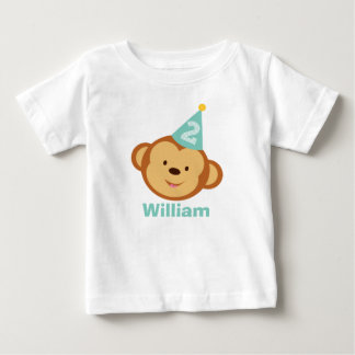 Camiseta De Bebé 2.º mono de cumpleaños con nombre personalizado