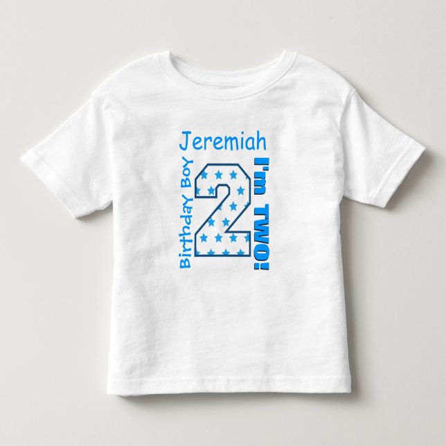 Camiseta De Bebé 2.º Nacimiento Estrellas Un Año Nombre Personaliza (Anverso)