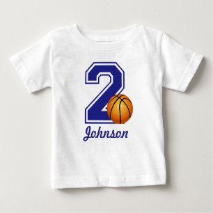 Camiseta De Bebé 2.º Nacimiento niño baloncesto personalizado