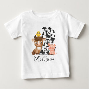 Camiseta De Bebé 2.º patrón bovino de la granja