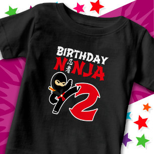 Camiseta De Bebé 2 años Karate Ninja Fiesta Niños 2 cumpleaños
