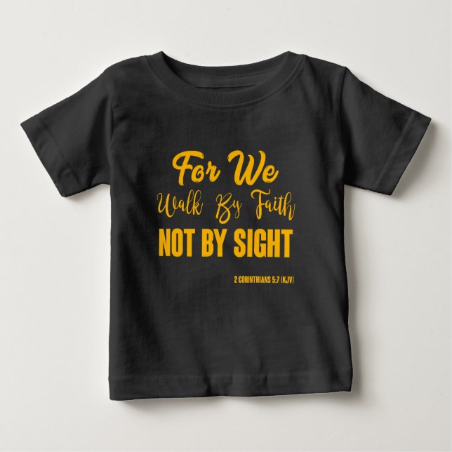 Camiseta De Bebé 2 Corinthians 5:7 Biblia contra cita KJV (Anverso)
