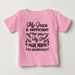 Camiseta De Bebé 2 Corintios 12:9 – Mi Gracia es Suficiente Arte