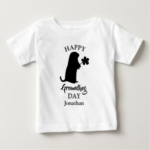 Camiseta De Bebé 2 de febrero Feliz Día de la Marmota Nombre Pers