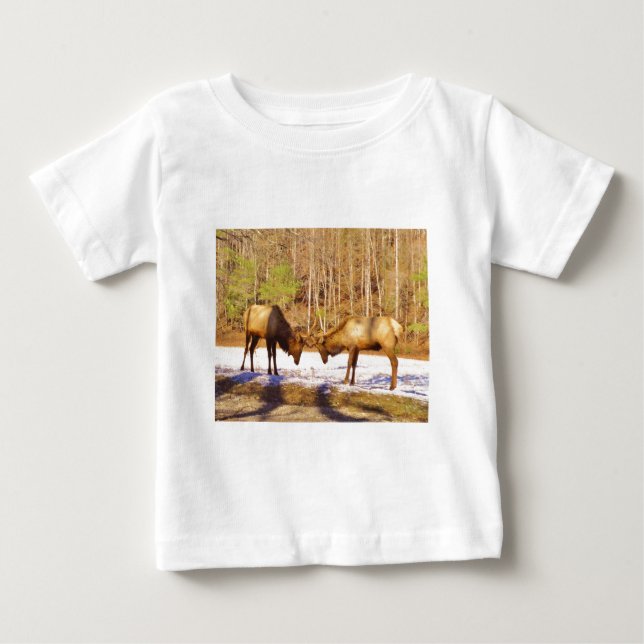 Camiseta De Bebé 2~ dos toros en la nieve (Anverso)