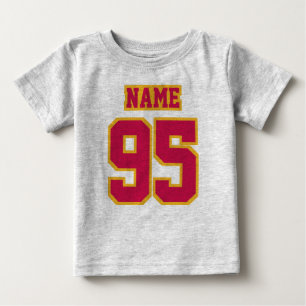 Camiseta De Bebé 2 Lado GRIS CRIMSON GOLD Crewneck Football Set