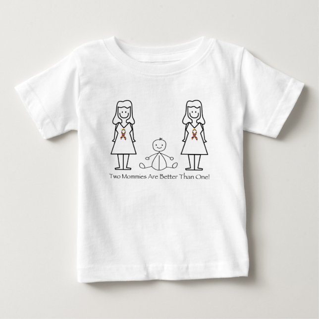 Camiseta De Bebé 2 mamáes son mejores de 1 (Anverso)