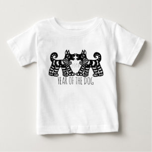 Camiseta De Bebé 2 Perros Para El Año Nuevo Chino 2018 W Tee Bebé